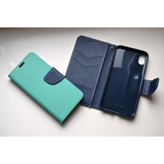 Apple iPhone X / XS dėklas knygutė Fancy, mint