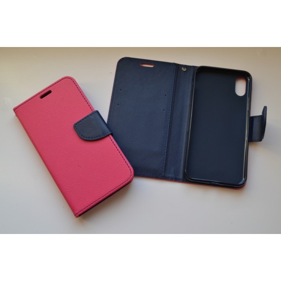Apple iPhone X / XS dėklas knygutė Fancy, pink