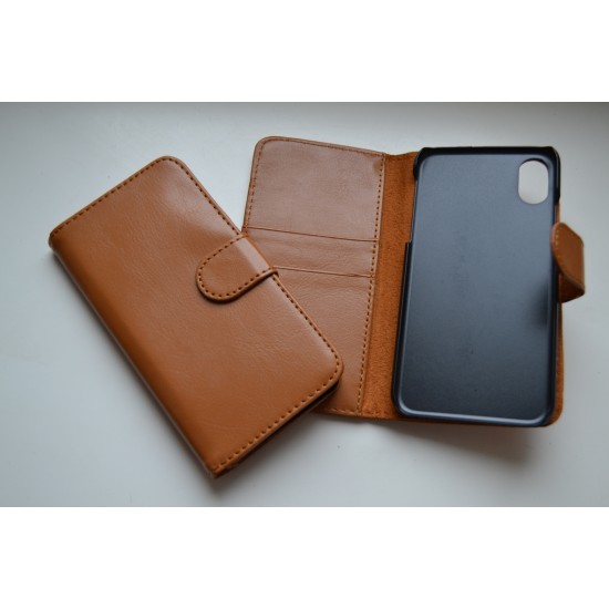 Apple iPhone X / XS dėklas knygutė Classic, rudas