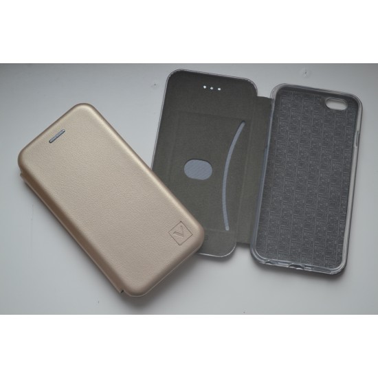 Apple iPhone 6 / 6S dėklas knygutė Diva, auksinis