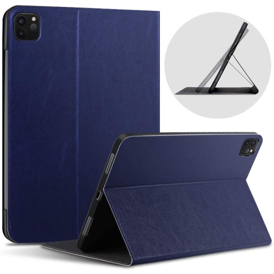 Huawei MediaPad M5 Lite atverčiamas dėklas knygutė X-Level, mėlynas Huawei MediaPad M5 Lite atverčiamas dėklas knygutė X-Level, mėlynas