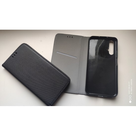 Huawei Nova 5T dėklas knygutė Magnet Book, juodas