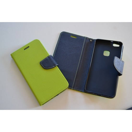 Huawei P10 Lite dėklas knygutė Fancy, lime