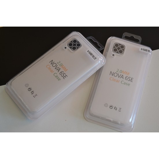 Huawei P40 Lite silikoninis dėklas 2mm, skaidrus bespalvis