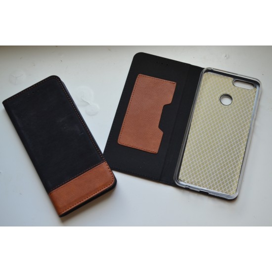 Huawei Honor 7X dėklas knygutė Retro, black