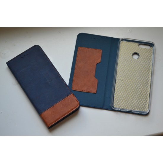 Huawei Honor 7X dėklas knygutė Retro, blue