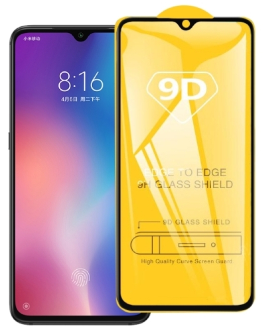 Xiaomi Mi 9 apsauginis ekrano stiklas Full Cover 5D, black - mobdalys.lt