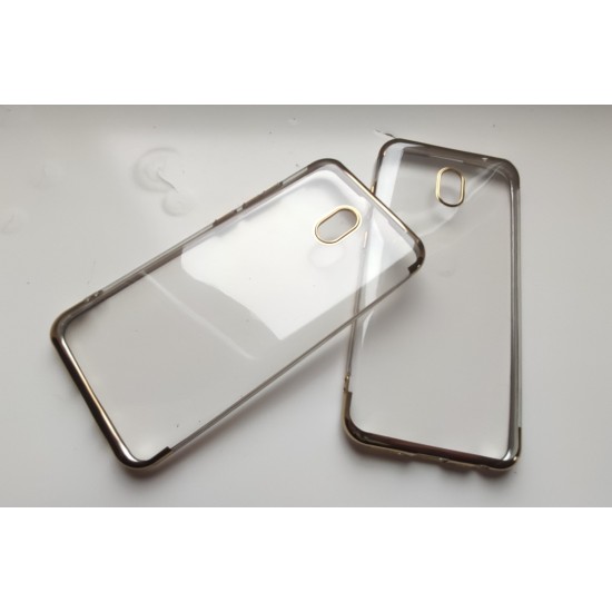 Xiaomi Redmi 8A silikoninis dėklas auksinės spalvos rėmeliu
