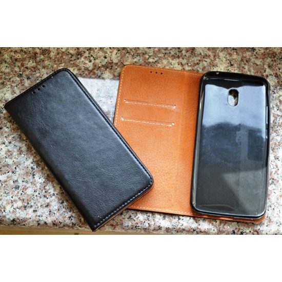 Xiaomi Redmi 8A odinis dėklas knygutė, juodas