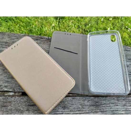 Xiaomi Redmi 7A dėklas knygutė, auksinis