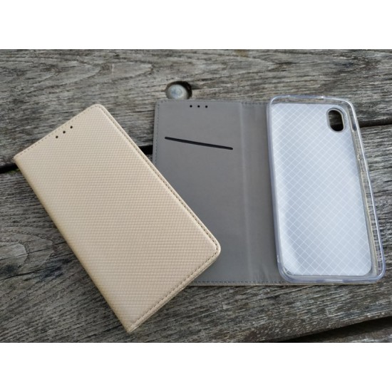 Xiaomi Redmi 7A dėklas knygutė Elegance, auksinis