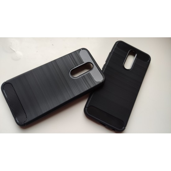 Xiaomi Redmi 8 silikoninis dėklas Carbon Style, juodas