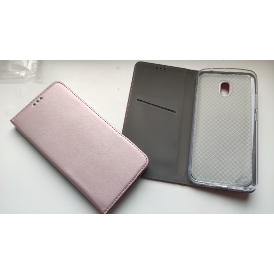 Xiaomi Redmi 8A dėklas knygutė Magnetic, rausvas-auksinis