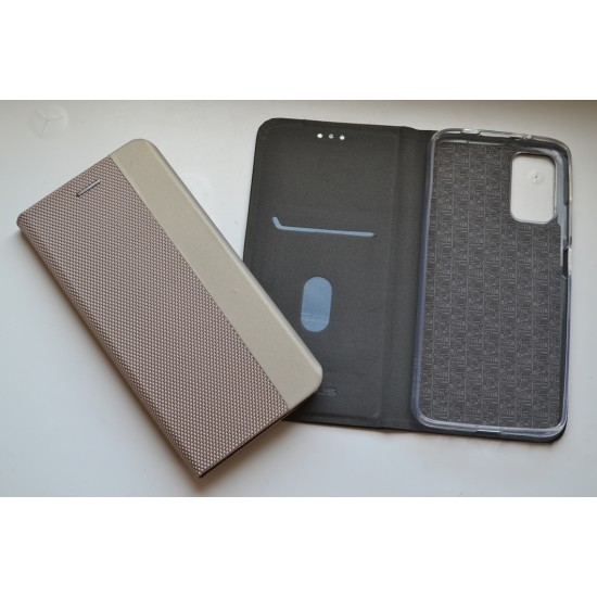 Xiaomi Redmi 9T / Poco M3 dėklas knygutė Senso, auksinis