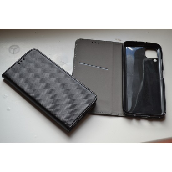 Huawei P40 Lite dėklas knygutė Magnet Book, juodas