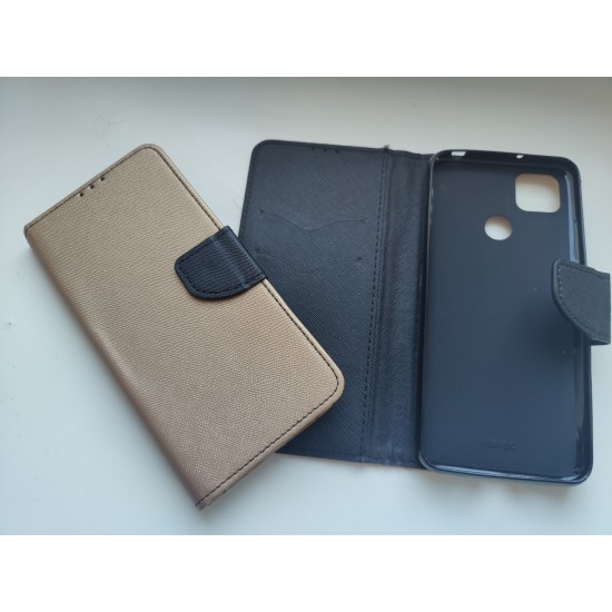 Xiaomi Redmi 9C / Redmi 10A dėklas knygutė Fancy, gold