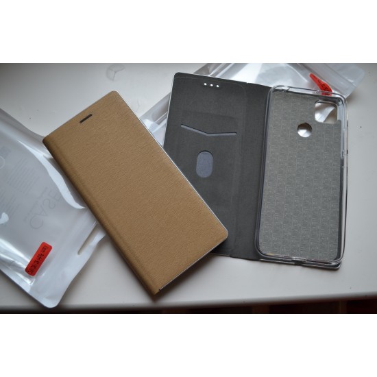Xiaomi Redmi 9C / Redmi 10A dėklas knygutė Luna, auksinis
