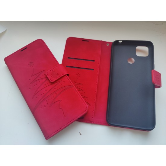 Xiaomi Redmi 9C / Redmi 10A dėklas knygutė Tree, raudonas