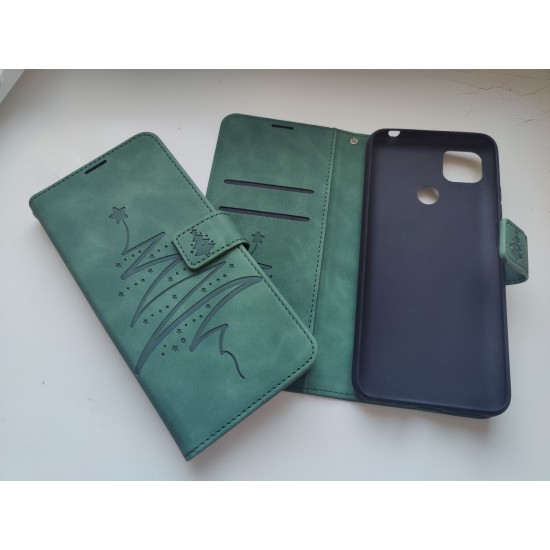 Xiaomi Redmi 9C / Redmi 10A dėklas knygutė Tree, žalias