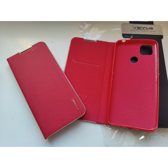 Xiaomi Redmi 9C / Redmi 10A dėklas knygutė Vennus, raudonas