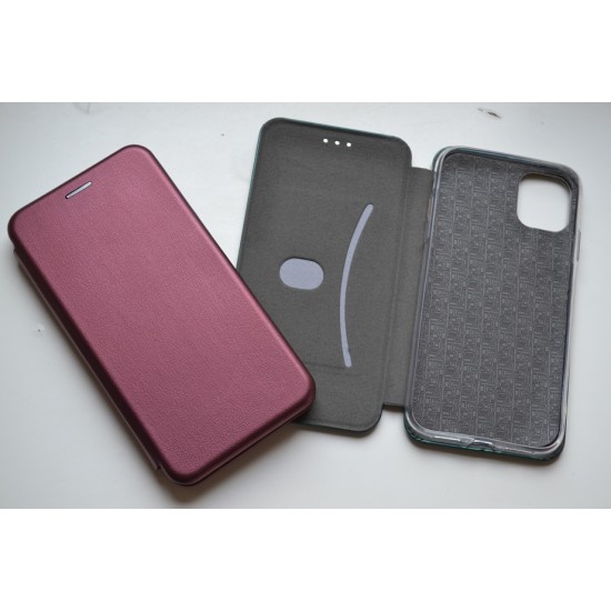 Apple iPhone 11 dėklas knygutė Diva, bordo