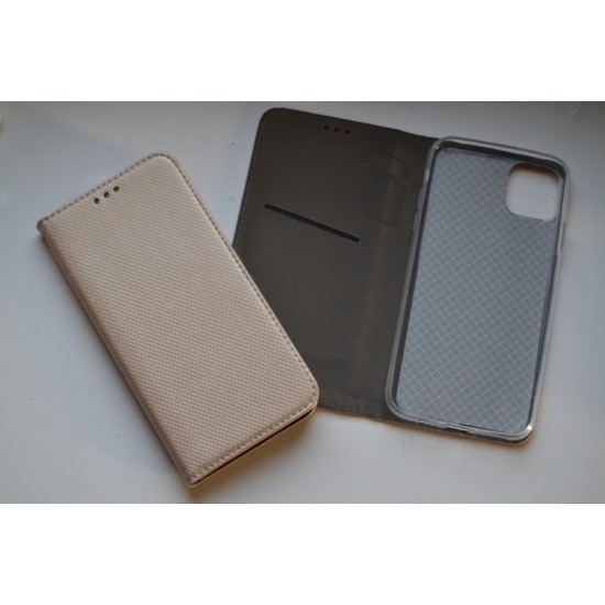 Apple iPhone 11 Pro dėklas knygutė Magnet Book, auksinis
