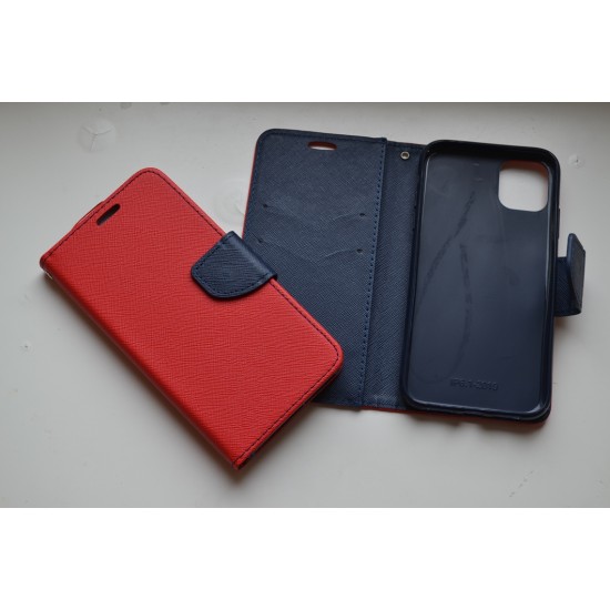 Apple iPhone 11 dėklas knygutė Fancy, raudonas