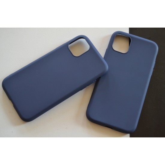 Apple iPhone 11 silikoninis dėklas, matinis mėlynas
