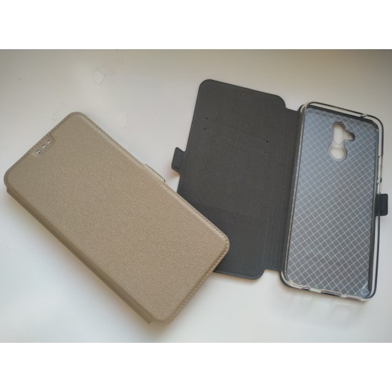 Huawei Mate 20 Lite dėklas knygutė Pocket Book, gold