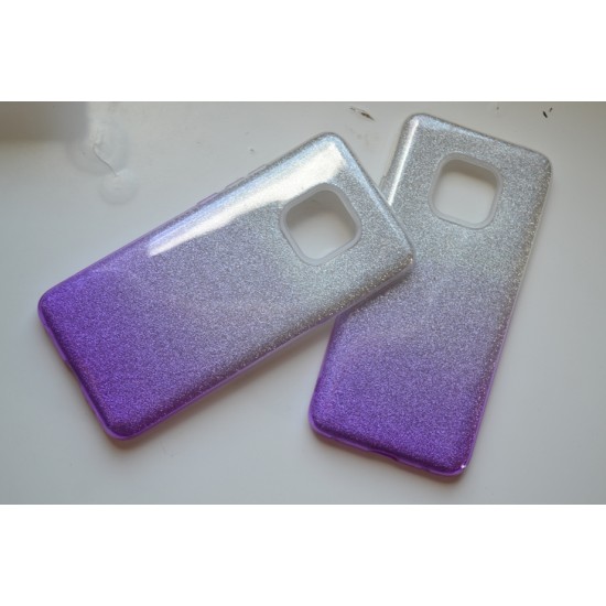 Huawei Mate 20 Pro dvispalvis silikoninis dėklas su žėručiu, purple
