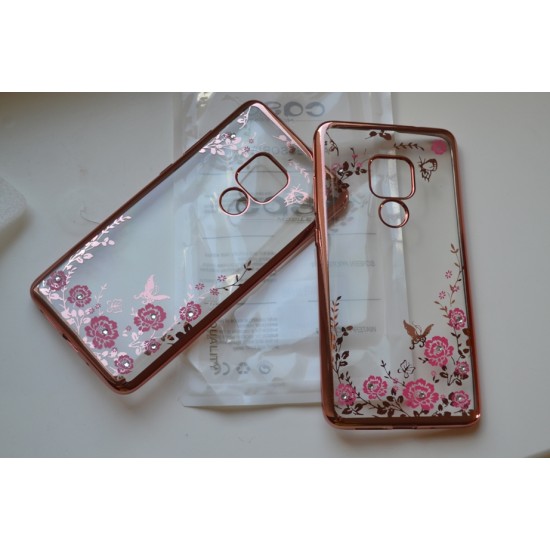 Huawei Mate 20 Pro silikoninis dėklas Flower, rose gold