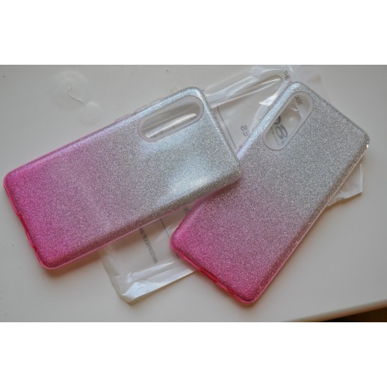 Huawei P30 dvispalvis silikoninis dėklas su žėručiu, pink