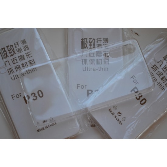 Huawei P30 silikoninis dėklas Ultra Slim, bespalvis skaidrus