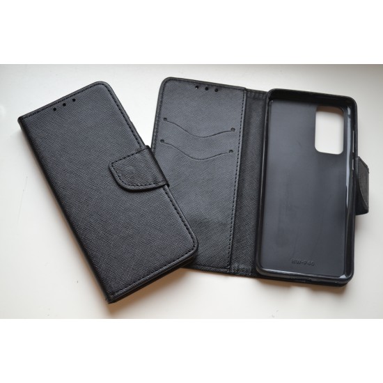 Huawei P40 dėklas knygutė Fancy, juodas