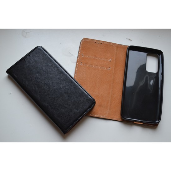 Huawei P40 odinis dėklas knygutė, juodas