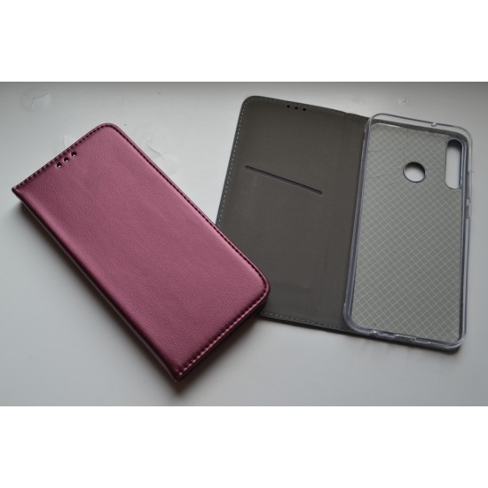 Huawei P40 Lite E dėklas knygutė Elegance, bordo