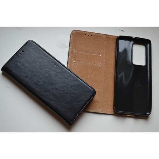 Huawei P40 Pro odinis dėklas knygutė, juodas