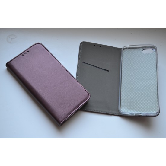 Huawei Y5 2018 / Honor 7S dėklas knygutė Elegance, bordo