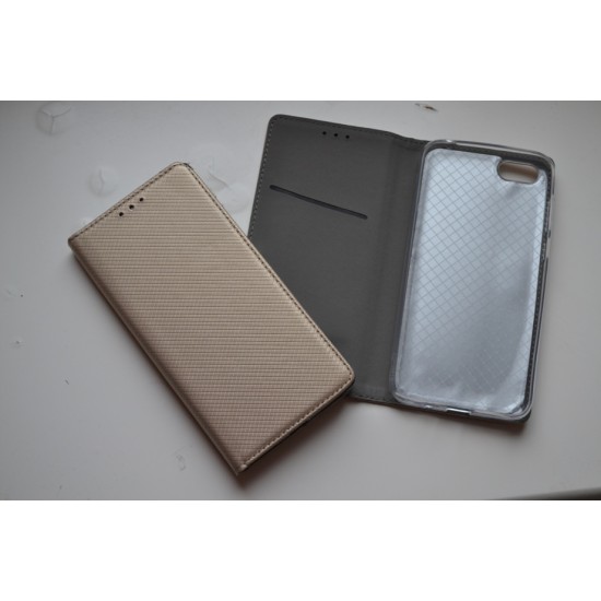 Huawei Y5 2018 / Honor 7S dėklas knygutė Magnet Book, gold
