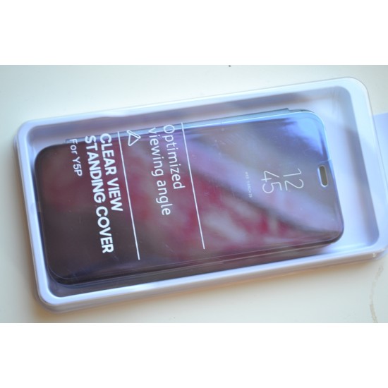 Huawei Y5p dėklas knygutė Clear View, mėlynas