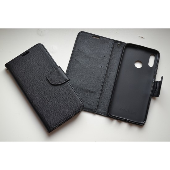 Huawei Y6 2019 / Honor 8A dėklas knygutė Fancy, black