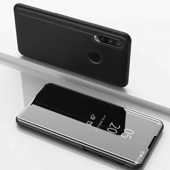 Huawei Y6p dėklas knygutė Clear View, juodas