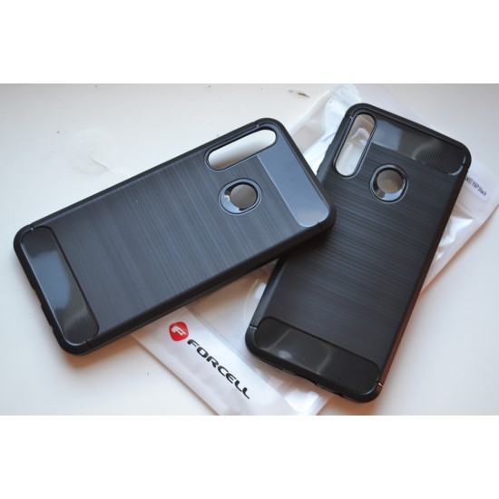 Huawei Y6p silikoninis dėklas Carbon style, juodas