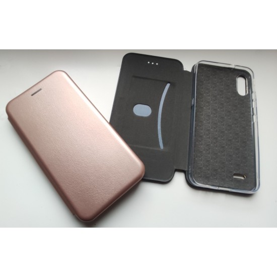 LG K22 dėklas knygutė Diva, rausvai auksinis