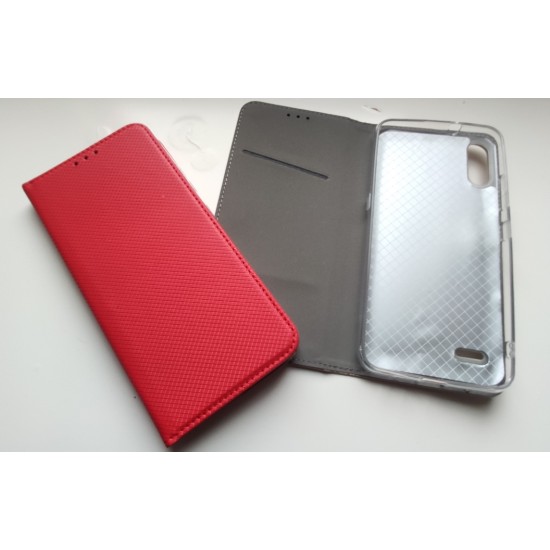 LG K22 dėklas knygutė Magnet Book, raudonas
