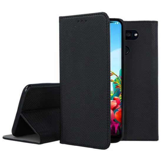 LG K40S dėklas knygutė Magnet Book, juodas