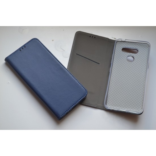 LG K50 / Q60 dėklas knygutė su paslėptu magnetuku, mėlynas