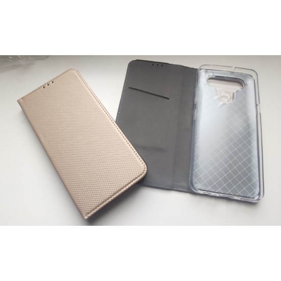 LG K41S dėklas knygutė, auksinis
