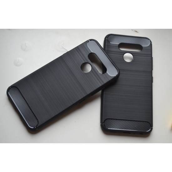 LG K50 / Q60 dėklas nugarėlė Carbon Style, juodas