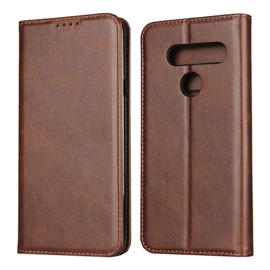 LG K50 / Q60 dėklas knygutė, rudas